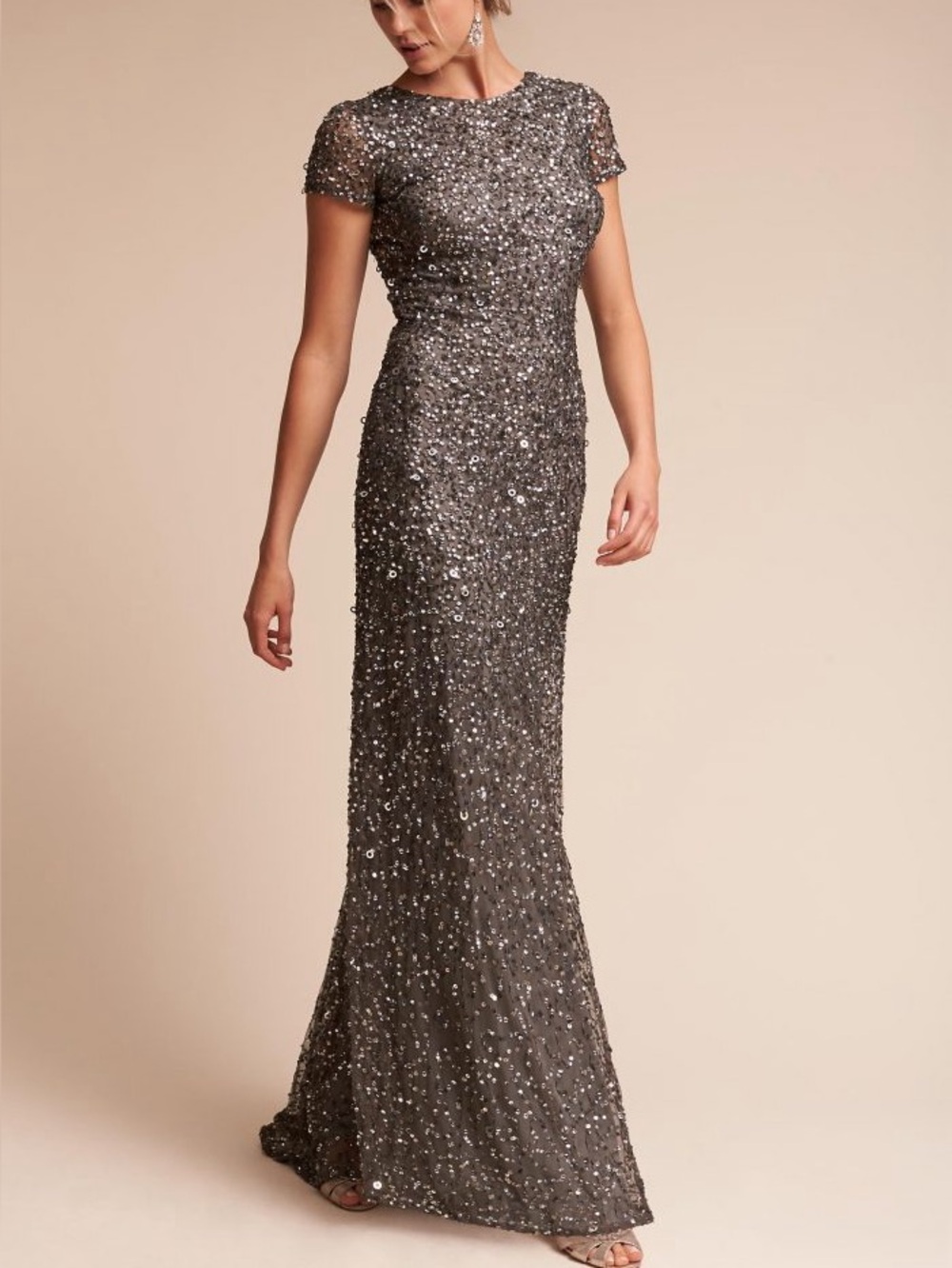 Adrianna Papell | Scoop Back Sequin Gown SZ US 8 NWT!